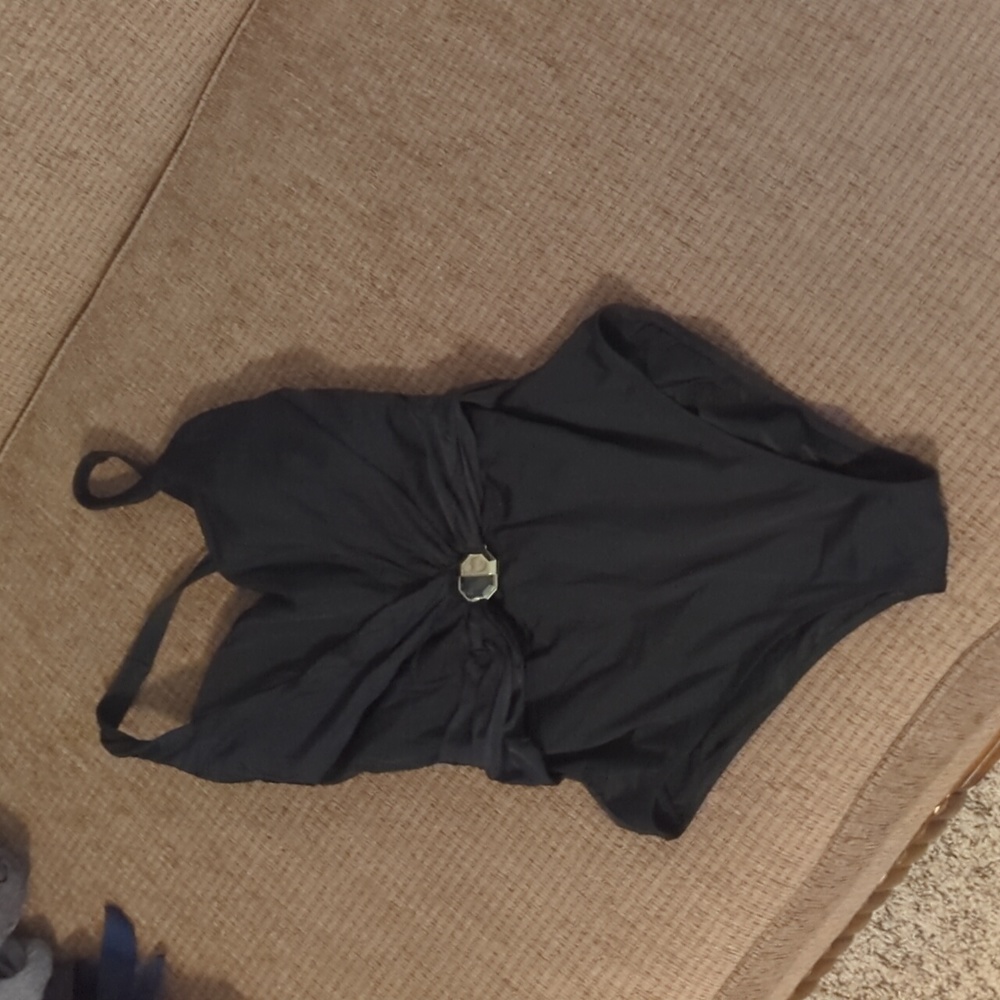 Black one piece gottex ladies swimsuit